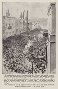 M Tricoupis temetése, Úton a templomba alkotó: George Percy Jacomb-Hood